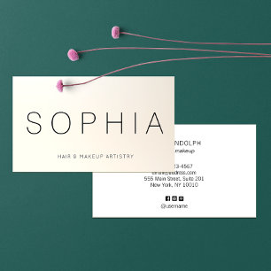 Modern Minimalist Professional Satin Ivory Business Card