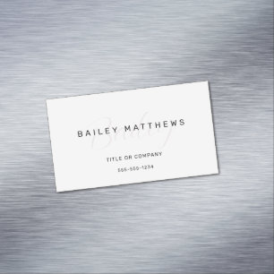 Modern Minimalist Professional Script Elegant Magnetic Business Card