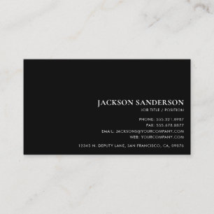 Modern Minimalist Professional Simple Black Business Card