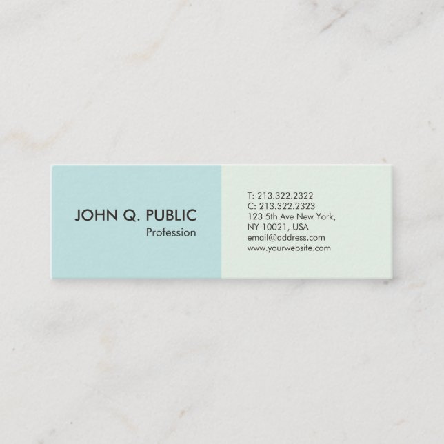 Modern Minimalist Professional Simple Elegant Mini Business Card (Front)