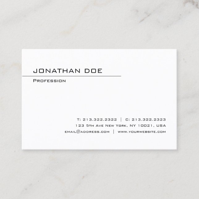 Modern Minimalist Professional Template Elegant Business Card (Front)