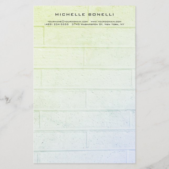 Modern Minimalist Professional Wall Design Stationery (Front)