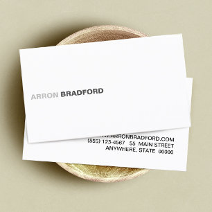 Modern Minimalist Professional White Business Card
