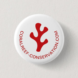 Modern Minimalist Promotional Red Coral Logo 3 Cm Round Badge