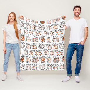 Modern Minimalist Pumpkin – Orange Abstract Fleece Blanket