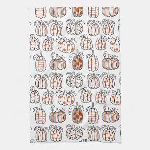 Modern Minimalist Pumpkin – Orange Abstract Tea Towel