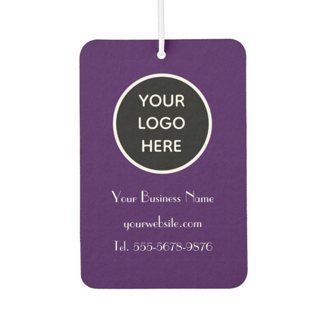 Modern Minimalist Purple Custom logo QR Code Car Air Freshener (Front)