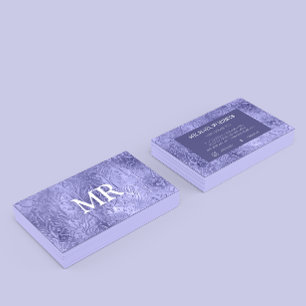 Modern Minimalist Purple Foil Metallic Typography Business Card