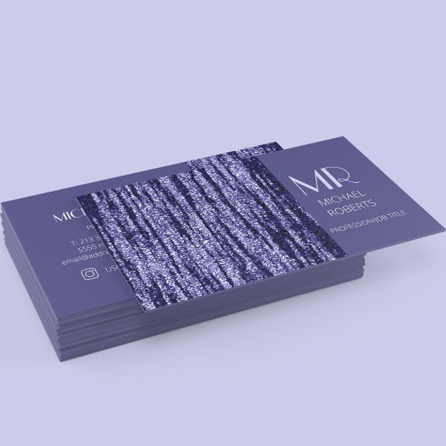Modern Minimalist Purple Foil Metallic Typography Business Card (Creator Uploaded)