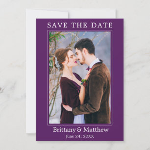 Modern Minimalist Purple Save The Date