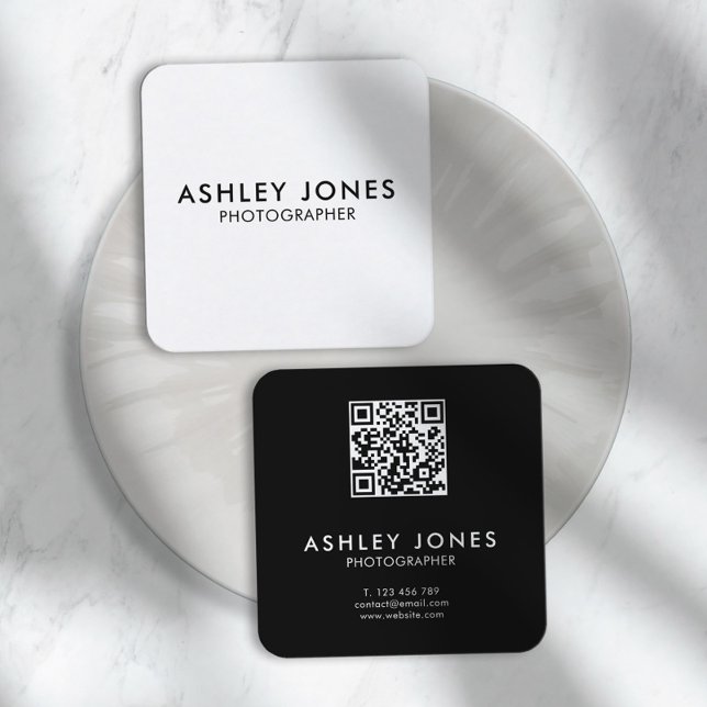 Modern Minimalist QR Business Card (Creator Uploaded)