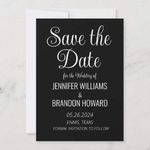 Modern Minimalist QR Code Black Elegant Wedding Sa Save The Date