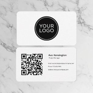 Modern Minimalist QR Code Business Card
