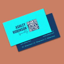 Modern Minimalist QR code cyan blue professional