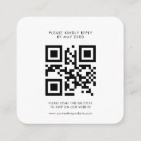 Modern minimalist QR code RSVP response