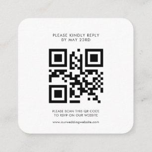 Modern minimalist QR code RSVP response Enclosure Card