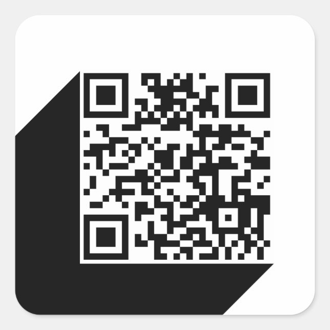 Modern Minimalist QR Code Square Sticker (Front)