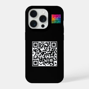 Modern Minimalist QR Code Upload Logo Template iPhone 15 Pro Case