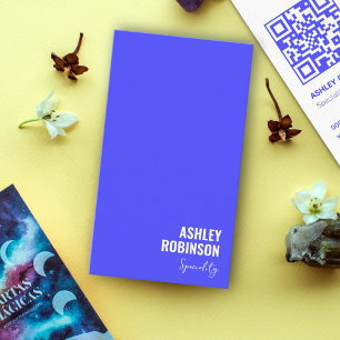 Modern Minimalist QR code vivid blue professional Business Card