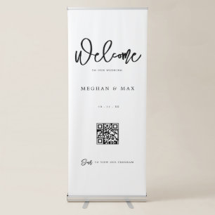 Modern Minimalist Qr Code Wedding Welcome Sign