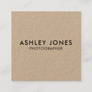 Modern Minimalist QR Kraft Business Card