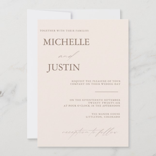Modern Minimalist QR Wedding Invitation (Front)