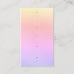 Modern Minimalist Rainbow Pastel Referral Card