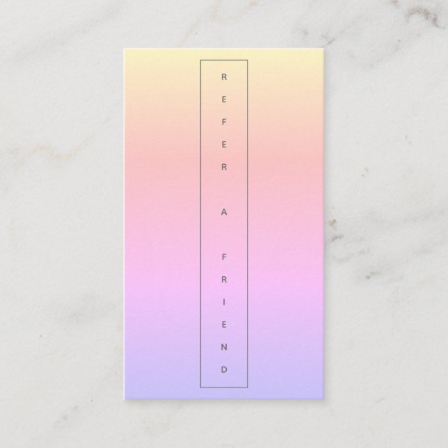 Modern Minimalist Rainbow Pastel Referral Card (Front)