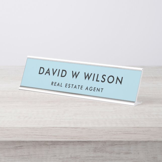 Modern Minimalist Real Estate agent Desk Name Plate (Front)