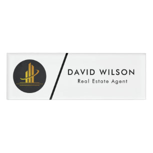 Modern Minimalist Real Estate agent Name tag