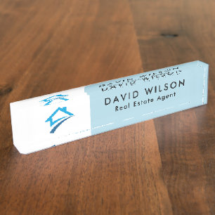 Modern Minimalist Real Estate agent Nameplate