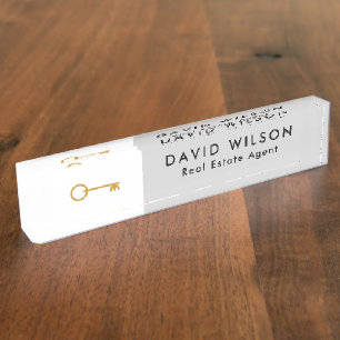 Modern Minimalist Real Estate agent Nameplate