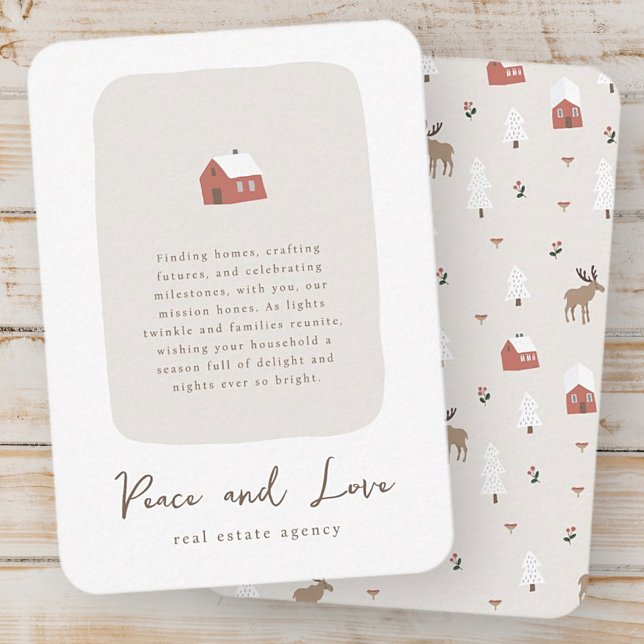 Modern Minimalist Real Estate Business  Holiday Card (Creator Uploaded)