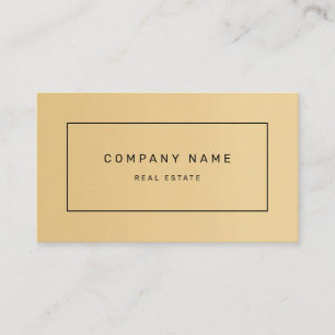 Modern Minimalist Real Estate Golden Business Card