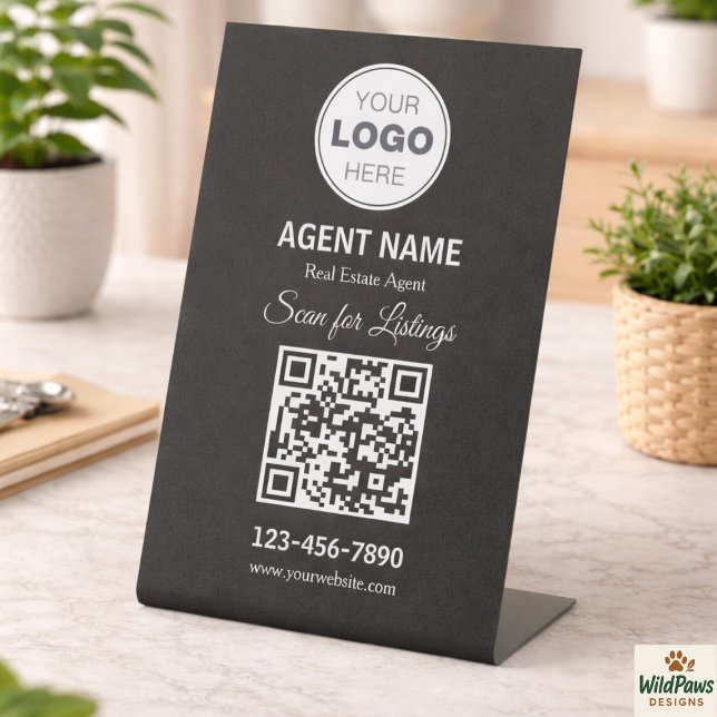 Modern Minimalist Real Estate Listing Scan Pedestal Sign (Modern Minimalist Real Estate Listing Scan Pedestal Sign
)