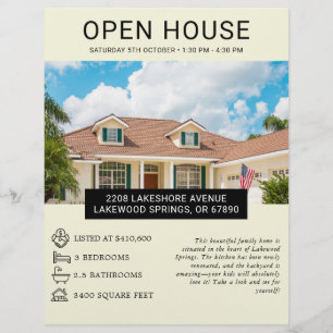 Modern Minimalist Real Estate Open House Flyer