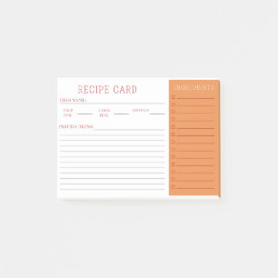 Modern Minimalist Recipe Book Design Post-it Notes
