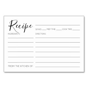 Modern Minimalist Recipe Cards Bridal Shower