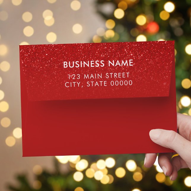 Modern Minimalist Red Christmas Return Address Envelope (Creator Uploaded)
