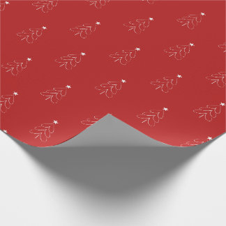Modern Minimalist Red Christmas Tree Wrapping Paper