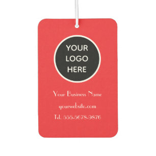 Modern Minimalist Red Custom logo QR Code Car Air Freshener