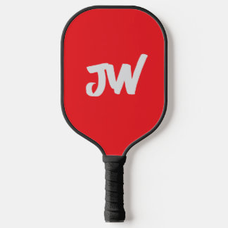 MODERN MINIMALIST RED MONOGRAM   PICKLEBALL PADDLE