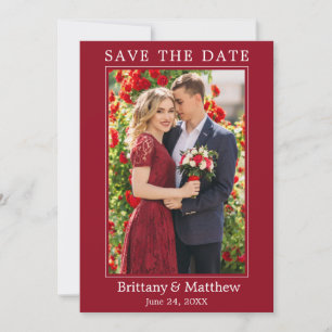 Modern Minimalist Red Save The Date