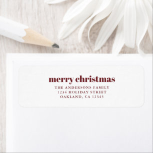 Modern Minimalist Red & White Merry Christmas