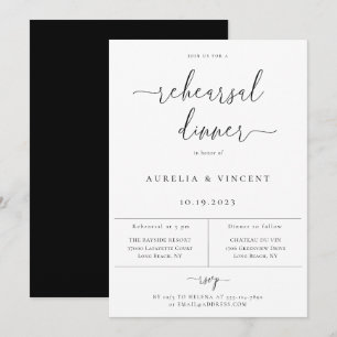 Modern Minimalist Rehearsal Dinner Invitation