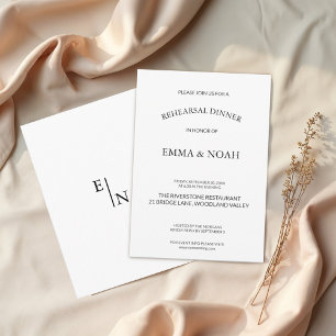 Modern Minimalist Rehearsal Dinner Invitation