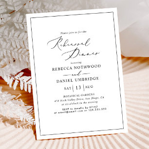 Modern Minimalist Rehearsal Dinner Wedding  Invitation