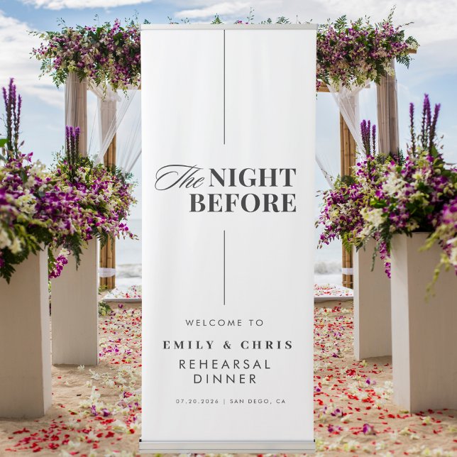 Modern Minimalist Rehearsal Dinner Welcome  Retractable Banner (Creator Uploaded)