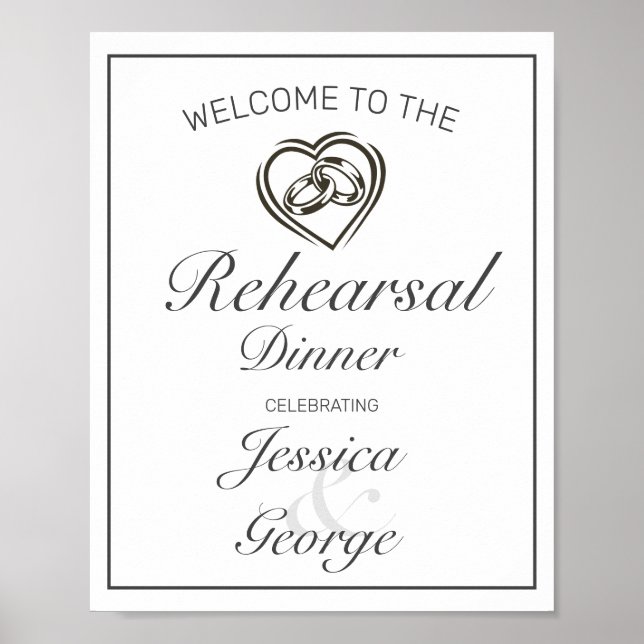 Modern Minimalist Rehearsal Dinner Welcome Sign (Front)