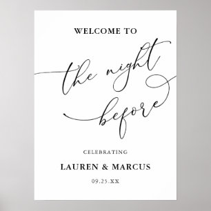 Modern Minimalist Rehearsal Dinner Welcome Sign